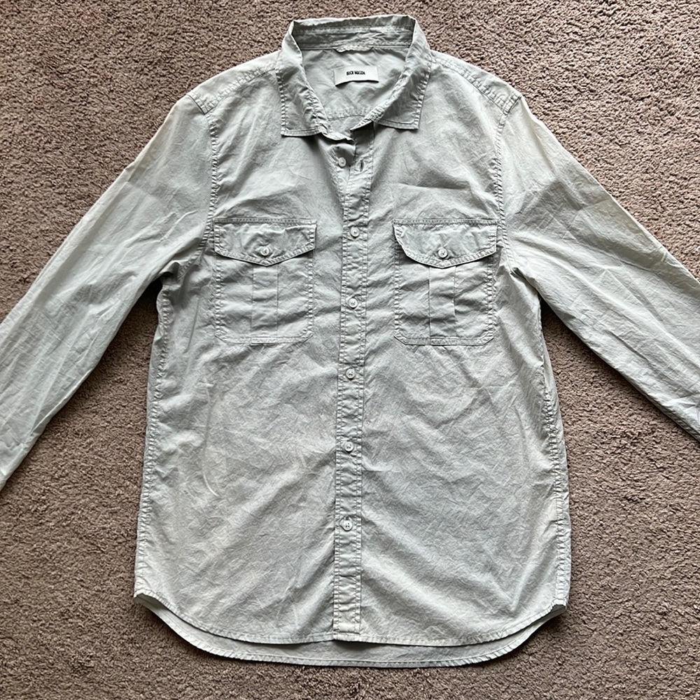 Buck Mason Thin Two Pocket Button Down Washed Cotton Shirt